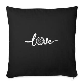 Volleyball Love Tee, Volleyball graphics, Sports - Sofa pillowcase 17,3'' x 17,3'' (45 x 45 cm) - black - Front