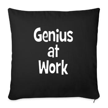 Genius at Work - genius at work - Sofa pillowcase 17,3'' x 17,3'' (45 x 45 cm) - black - Front