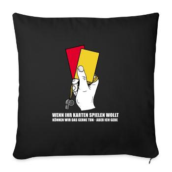 Funny football referee / referee gift - Sofa pillowcase 17,3'' x 17,3'' (45 x 45 cm) - black - Front