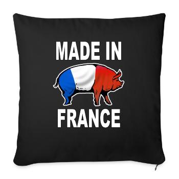 charcuterie cochonnailles 05 - Housse de coussin décorative 45 x 45 cm - noir - Devant