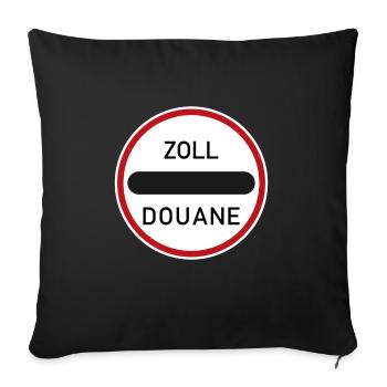 Road sign inch douane - Sofa pillowcase 17,3'' x 17,3'' (45 x 45 cm) - black - Front