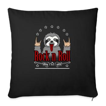 Rock n Roll Faultier Musik T-Shirt mit Gitarren - Sofakissenbezug 45 x 45 cm - Schwarz - Vorne