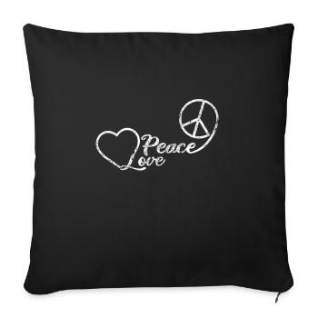 Peace - Sofa pillowcase 17,3'' x 17,3'' (45 x 45 cm) - black - Front