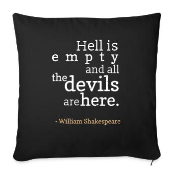 Shakespeare Drama Literature - Sofa pillowcase 17,3'' x 17,3'' (45 x 45 cm) - black - Front