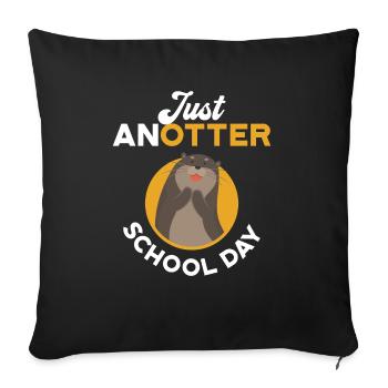 Graphique Just Anotter School Day, Otter Tee, - Housse de coussin décorative 45 x 45 cm - noir - Devant