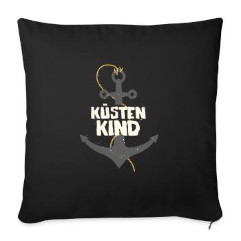 Ancre côtière Maritime du nord de l'Allemagne - Housse de coussin décorative 45 x 45 cm - noir - Devant