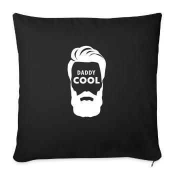 Cadeau papa cool barbe, cadeau de fête des pères pour lui - Housse de coussin décorative 45 x 45 cm - noir - Devant