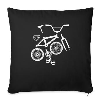 Fixie Fahrrad Handwerker Design - Sofakissenbezug 45 x 45 cm - Schwarz - Vorne