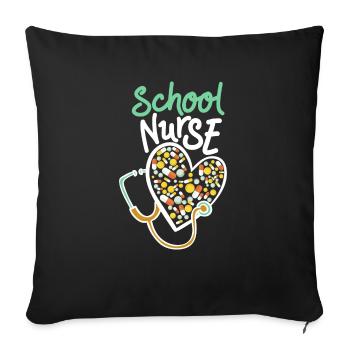 Nurse design, Medical graphic, Nurse Appreciation - Sofa pillowcase 17,3'' x 17,3'' (45 x 45 cm) - black - Front