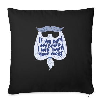 Mann mit Bart bärtig Vollbart Schnauzer Geschenk - Sofakissenbezug 45 x 45 cm - Schwarz - Vorne