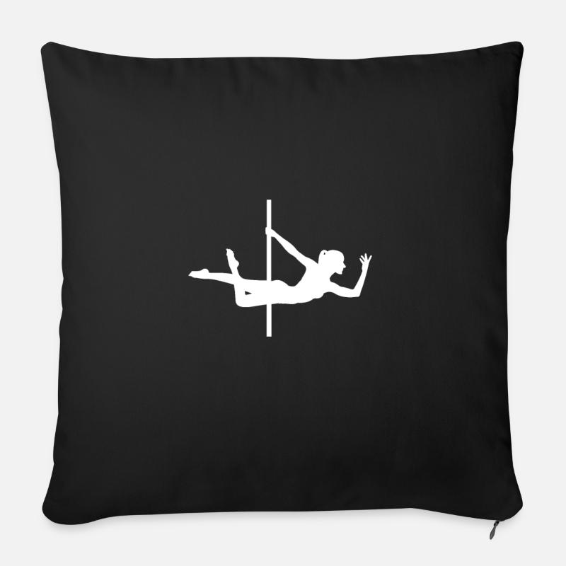 Pole dance dance danseuse danseuse silhouette - Housse de coussin décorative 45 x 45 cm - noir