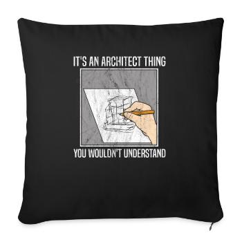 Funny Architect Sketch Drawing For Architects - Sofa pillowcase 17,3'' x 17,3'' (45 x 45 cm) - black - Front