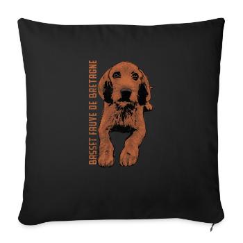 Basset Fauve de Bretagne - Sofa pillowcase 17,3'' x 17,3'' (45 x 45 cm) - black - Front