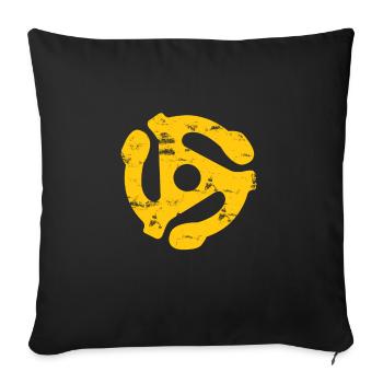 45 RPM record adapter - Sofa pillowcase 17,3'' x 17,3'' (45 x 45 cm) - black - Front