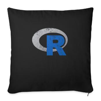 R Logo Programmierung Vintage Distressed Design - Sofakissenbezug 45 x 45 cm - Schwarz - Vorne