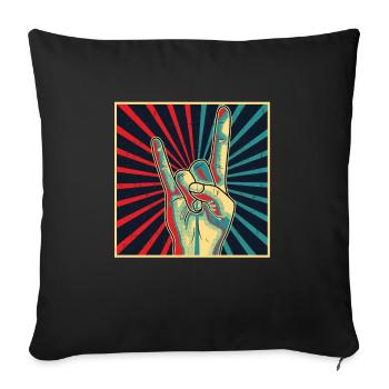 Pommes fork yeeeeaaah! - Sofa pillowcase 17,3'' x 17,3'' (45 x 45 cm) - black - Front