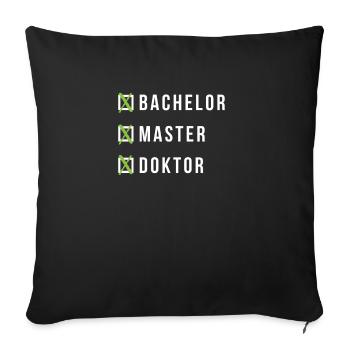 Diplôme de docteur Bachelor Masters cadeau de doctorat - Housse de coussin décorative 45 x 45 cm - noir - Devant