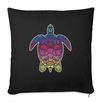 Mystical Creature Tee, Tie Dye Druck, Psychedelic - Sofakissenbezug 45 x 45 cm - Schwarz - Vorne