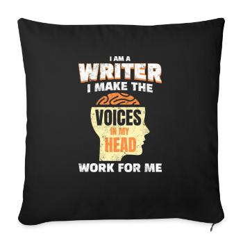 Writer Author Blogger - Sofa pillowcase 17,3'' x 17,3'' (45 x 45 cm) - black - Front
