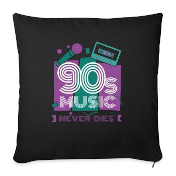 90 er - Sofa pillowcase 17,3'' x 17,3'' (45 x 45 cm) - black - Front