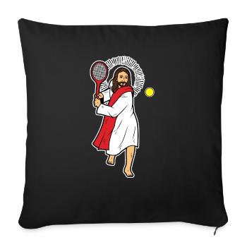 Jesus Christ Religion Tennis Equipe Sportive - Housse de coussin décorative 45 x 45 cm - noir - Devant
