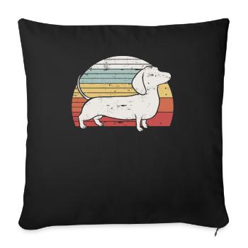 Cool Retro Dachshund Dog Gift Design Weiner Dog - Sofa pillowcase 17,3'' x 17,3'' (45 x 45 cm) - black - Front