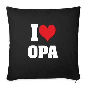 I love Grandpa I Love Grandpa - Sofa pillowcase 17,3'' x 17,3'' (45 x 45 cm) - black - Front