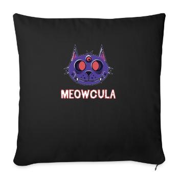 Cadeau de chaton Dracula chat Halloween vampire - Housse de coussin décorative 45 x 45 cm - noir - Devant