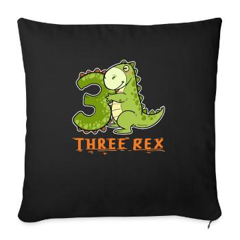 T-Rex 3rd Birthday 3 years Birthday Party Dino - Sofa pillowcase 17,3'' x 17,3'' (45 x 45 cm) - black - Front