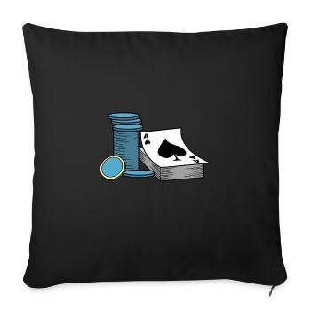 Poker et jetons de poker - Housse de coussin décorative 45 x 45 cm - noir - Devant