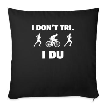 Duathlon cadeau de vélo de route sport extrême duathlete - Housse de coussin décorative 45 x 45 cm - noir - Devant