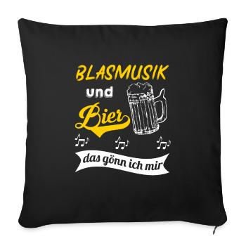 Blasmusik | Musikverein | Geschenk Musiker - Sofakissenbezug 45 x 45 cm - Schwarz - Vorne