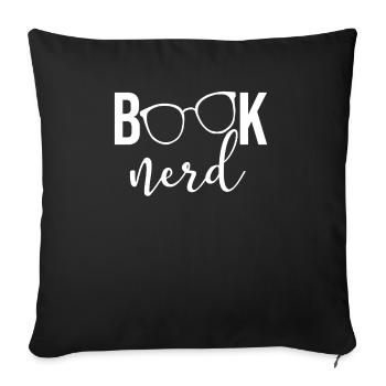 Book Nerd - Sofa pillowcase 17,3'' x 17,3'' (45 x 45 cm) - black - Front