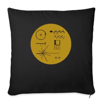 Golden Record Voyager 1977 Raumfahrt Raumschiff - Sofakissenbezug 45 x 45 cm - Schwarz - Vorne