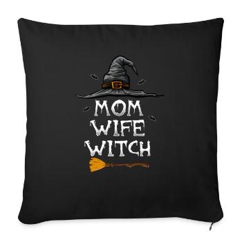 Mom Wife Witch Halloween - Sofa pillowcase 17,3'' x 17,3'' (45 x 45 cm) - black - Front