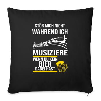 De la musique de soufflage | Musikverein | Cadeau musicien - Housse de coussin décorative 45 x 45 cm - noir - Devant