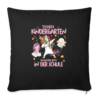 Scolarisation Dabbing Licorne Fées Cadeau cool - Housse de coussin décorative 45 x 45 cm - noir - Devant