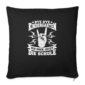 École de première école Rocken Scolarisation Proverbe - Housse de coussin décorative 45 x 45 cm - noir - Devant