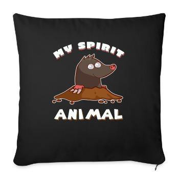 Mole, nearsighted, molehill gift - Sofa pillowcase 17,3'' x 17,3'' (45 x 45 cm) - black - Front