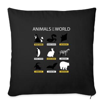 Animals Of The World T-Shirt Funny Rare Animals - Sofa pillowcase 17,3'' x 17,3'' (45 x 45 cm) - black - Front