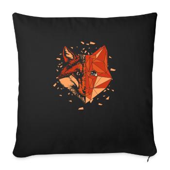 Géométrie motif renard - Housse de coussin décorative 45 x 45 cm - noir - Devant