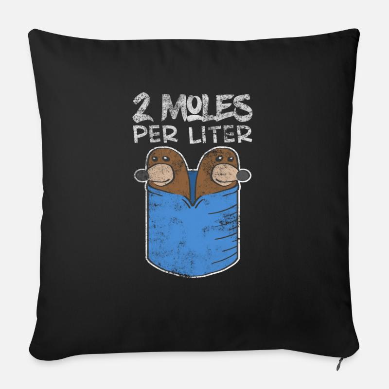 Two Moles Per Liter Chemie Geschenk - Sofakissenbezug 45 x 45 cm - Schwarz