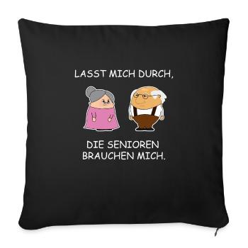 Altenpflege Pflegekraft Pfleger Lustig Witzig - Sofakissenbezug 45 x 45 cm - Schwarz - Vorne