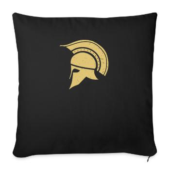 Roman Galea ou Casque en or japonais - Housse de coussin décorative 45 x 45 cm - noir - Devant