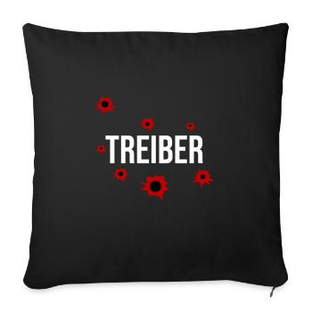 Funny driver Tshirt with bullet holes - Sofa pillowcase 17,3'' x 17,3'' (45 x 45 cm) - black - Front