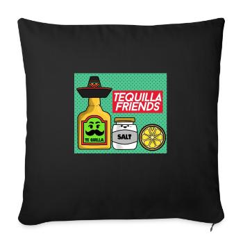 Tequila's friends tequila friends - Sofa pillowcase 17,3'' x 17,3'' (45 x 45 cm) - black - Front