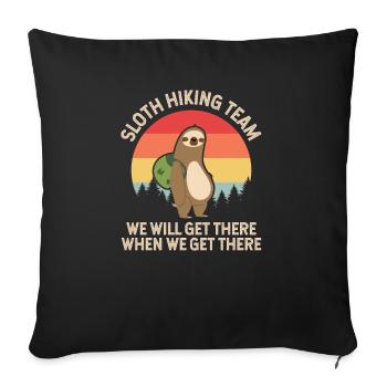 Sloth Hiking Team - Sofa pillowcase 17,3'' x 17,3'' (45 x 45 cm) - black - Front