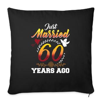 60th Wedding Anniversary Gift Design Idea for - Sofa pillowcase 17,3'' x 17,3'' (45 x 45 cm) - black - Front