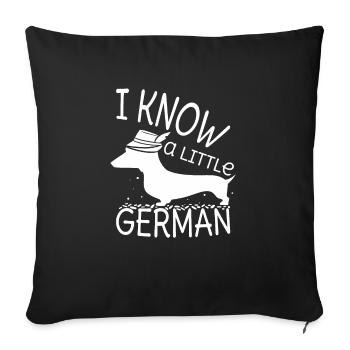 Teckel - Je connais un peu l'allemand - Housse de coussin décorative 45 x 45 cm - noir - Devant