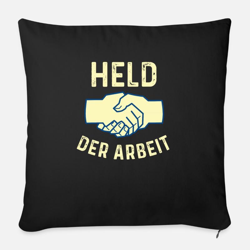 Held der Arbeit - Sofakissenbezug 45 x 45 cm - Schwarz
